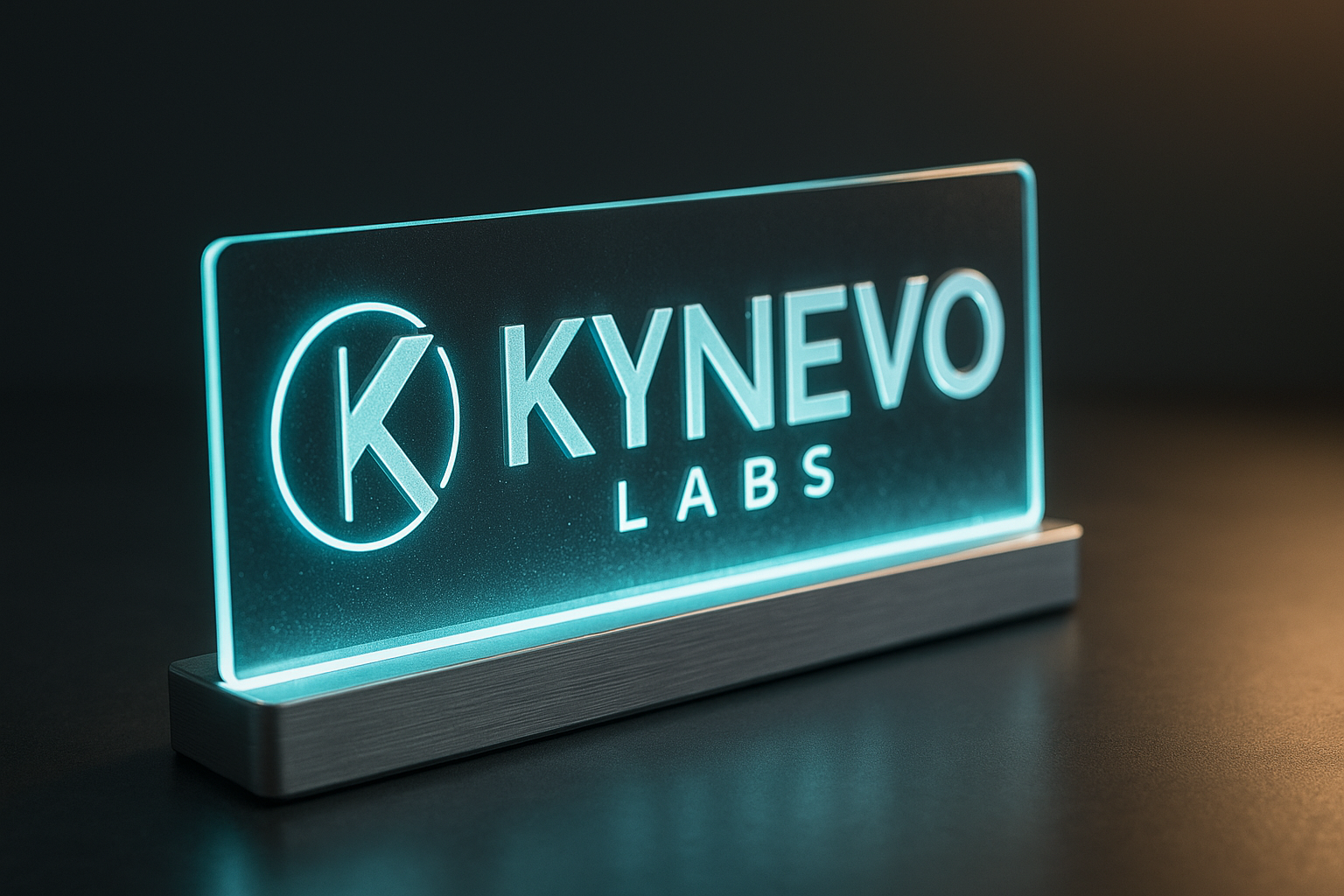 Edge-lit acrylic nameplate