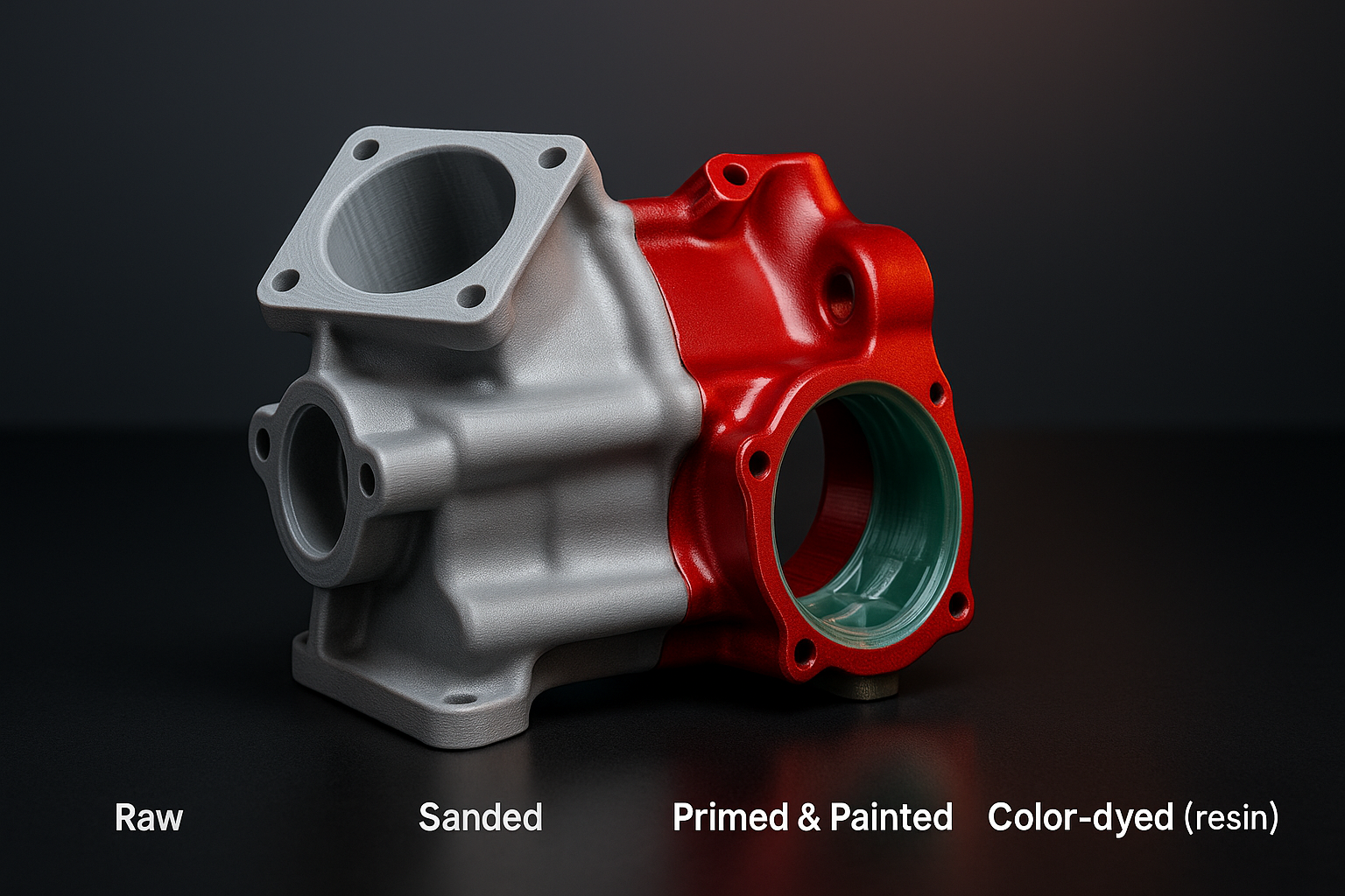 Finishing options for resin